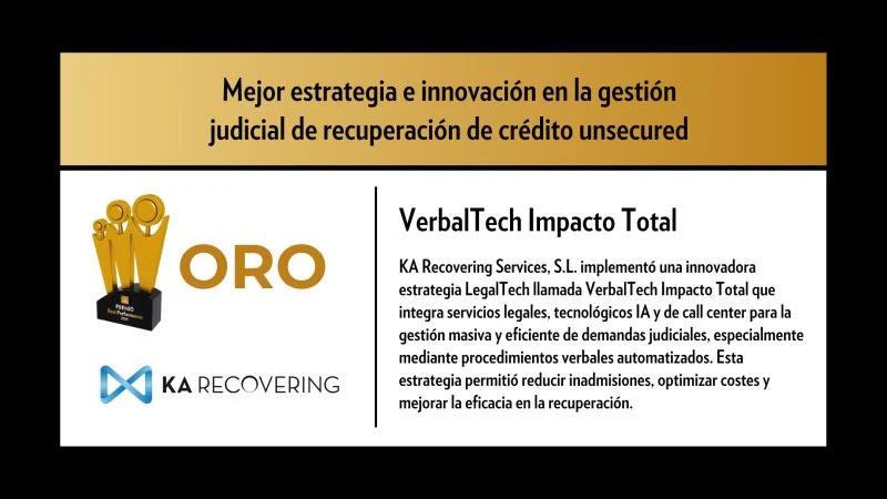 Reconocimiento a KA Recovering Services